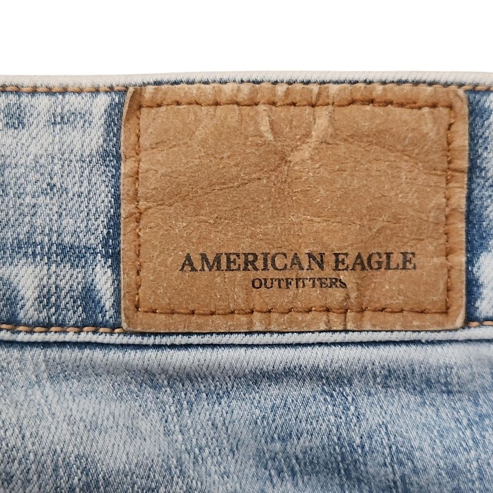American Eagle Women's Hi-Rise Jeans Denim Blue Skinny Distressed Size 6 Small - Picture 8 of 16